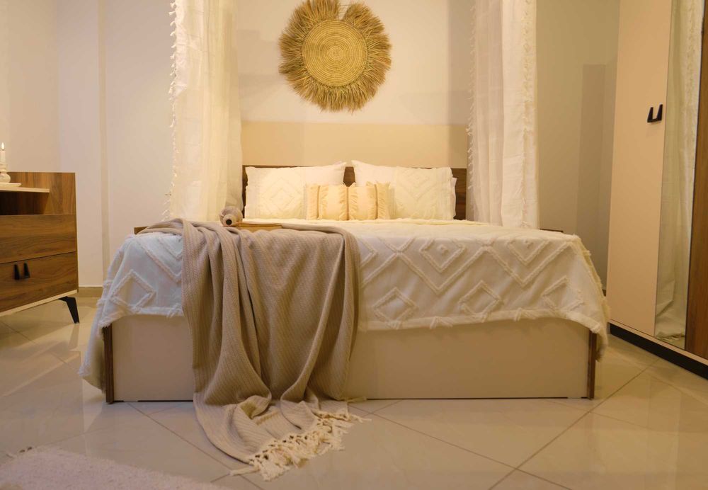 Conjunto Quarto Completo Casal Novo | Cama Roupeiro Cómoda Mesa