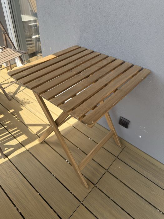Stół stolik ogrodowy składany bejca jasnobrązowa