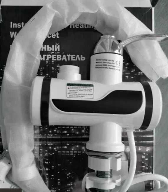 Водонагреватель проточный кран с экраном лед смеситель бойлер mini