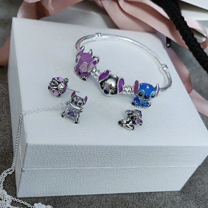 Пандора Стіч каблучка Стич Pandora сережки намисто  браслет