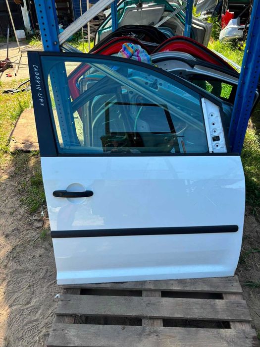 volkswagen vw caddy III 3 LIFT FL drzwi prawe prawy przód przednie kpl kompletne białe