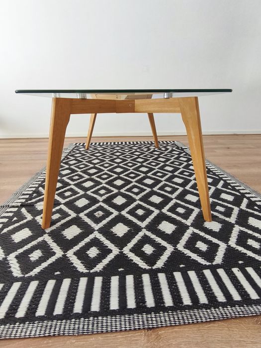 Mesa rectangular de Centro em vidro - L110 x H60 x P 45