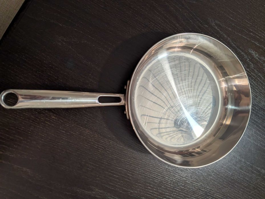 IKEA FINMAT Patelnia z pokrywką 25 cm miedź stal nierdzewna indukcja