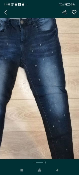Spodnie z brylancikami r. L + jeansy gratis