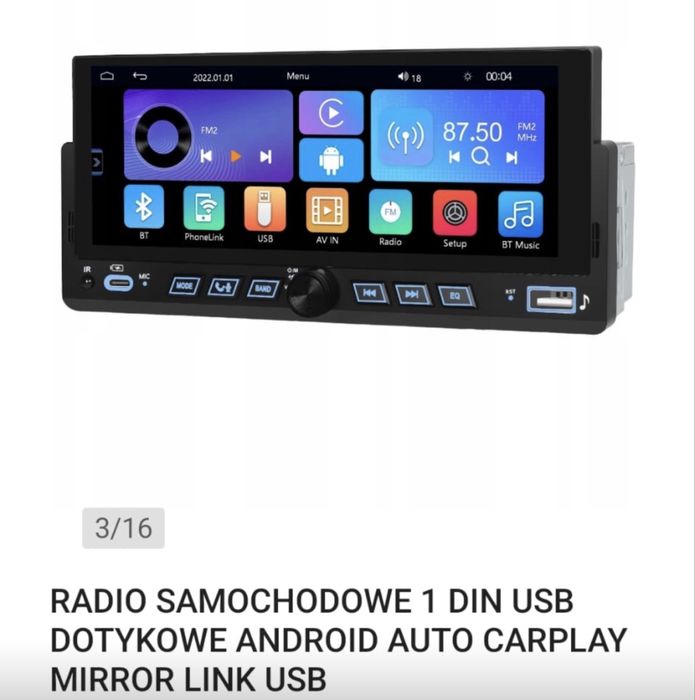 Dotykowe radio samochodowe