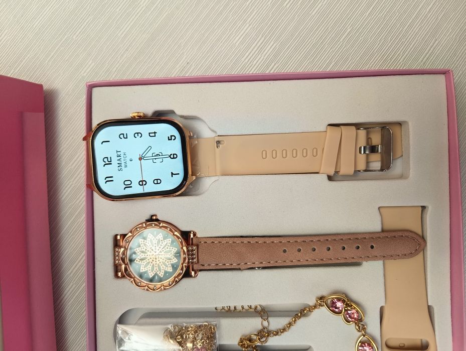 Pack smartwatch +pulseira+colar+brincos+anel+ 2 braceletes