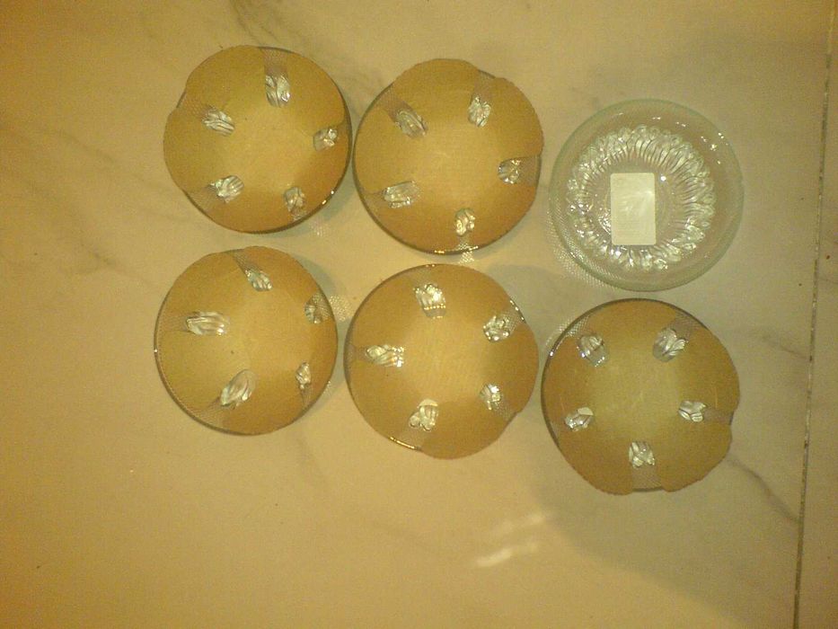 Miseczki  Salaterki Kryształ 6szt rzeźbione NOWE  W OPAKOWANIU