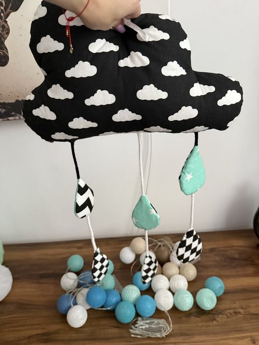 Zestaw dla dziecka, deko, cottonballs, pompony, zawieszka + gratis