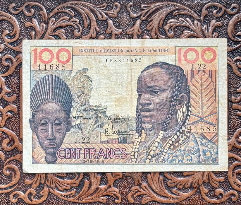 Nota do Togo 100 Cent Francs de 1956 Colónia da França