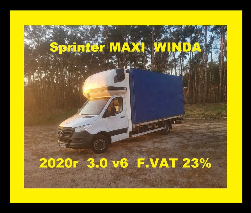 Mercedes Sprinter 907 3.0 v6 plandeka WINDA maxi Pod Laweta Skrzynia ...