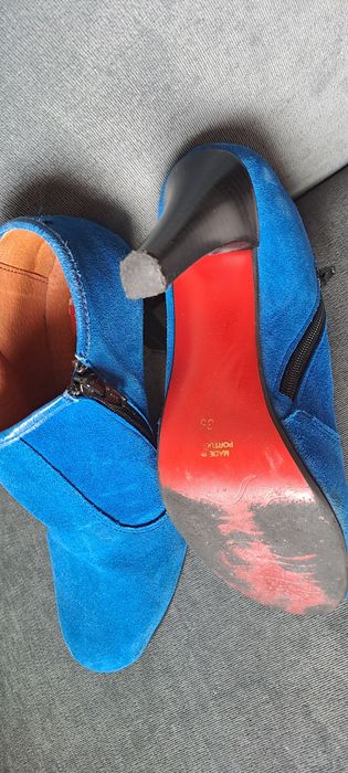 Botins azul camurça