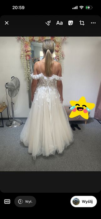 Suknia ślubna z kwiatami 3D