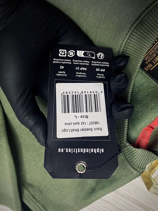 Кофта зимня Alpha Industries зелена оригінал