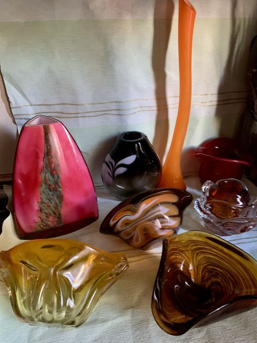 Ваза конфетница гутное стекло