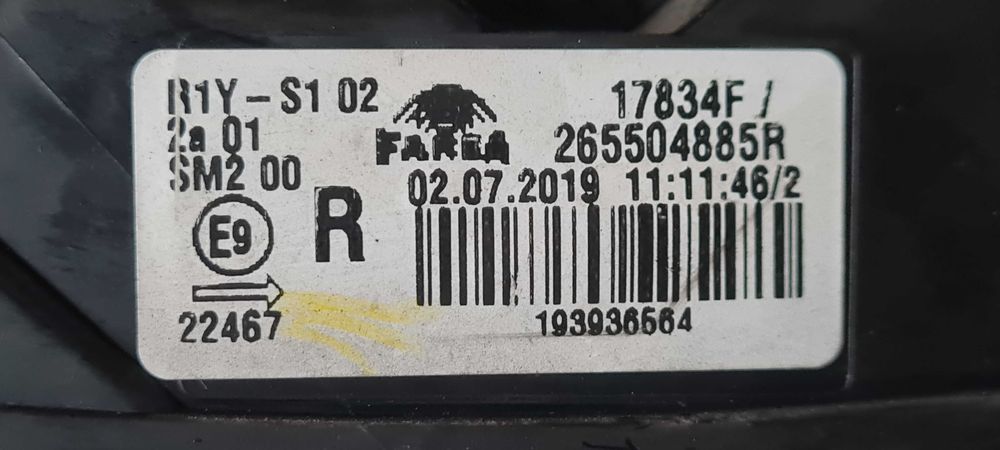 RENAULT CLIO V 19-24 Lampa Tył Tylna Lewa Prawa