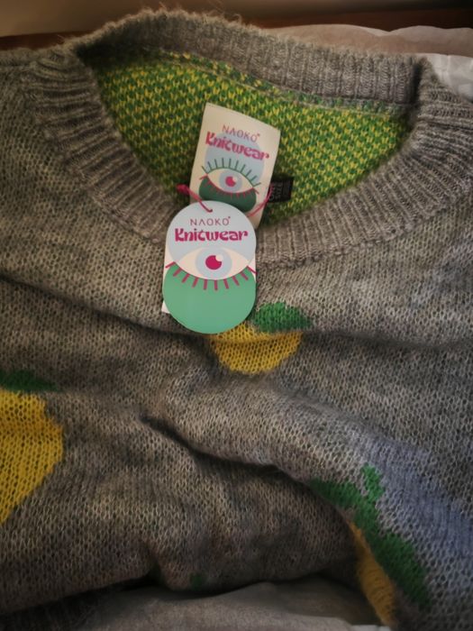 Naoko sweter zielony, cytryny, nowy!