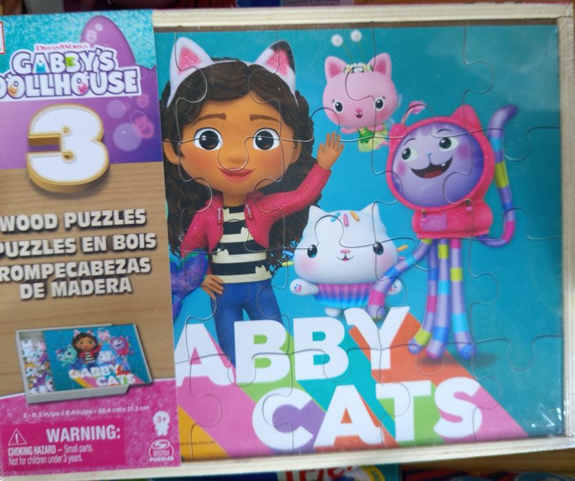 Gabby's Dollhouse – Drewniane Puzzle (3 szt.)
