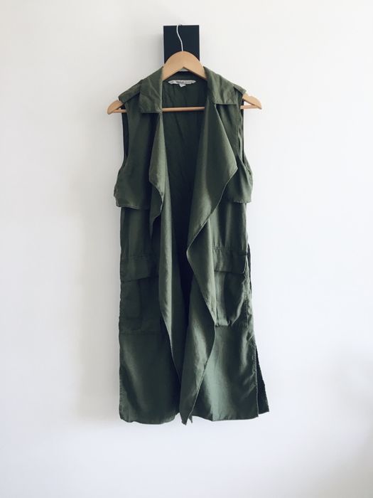 Kamizelka khaki luźna oversize waterfall zara nowa