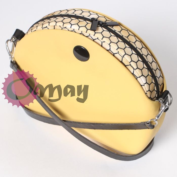 BEŻOWY organizer OBAG MOON LIGHT czarne plastry miodu 2 kieszenie OMAY