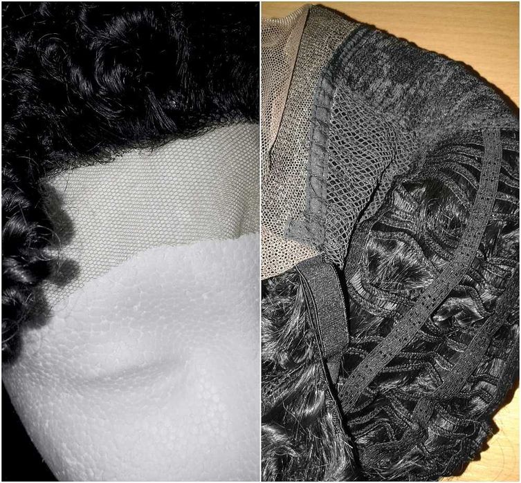 Lace Front czarna lokowana peruka na co dzień afro cosplay wig