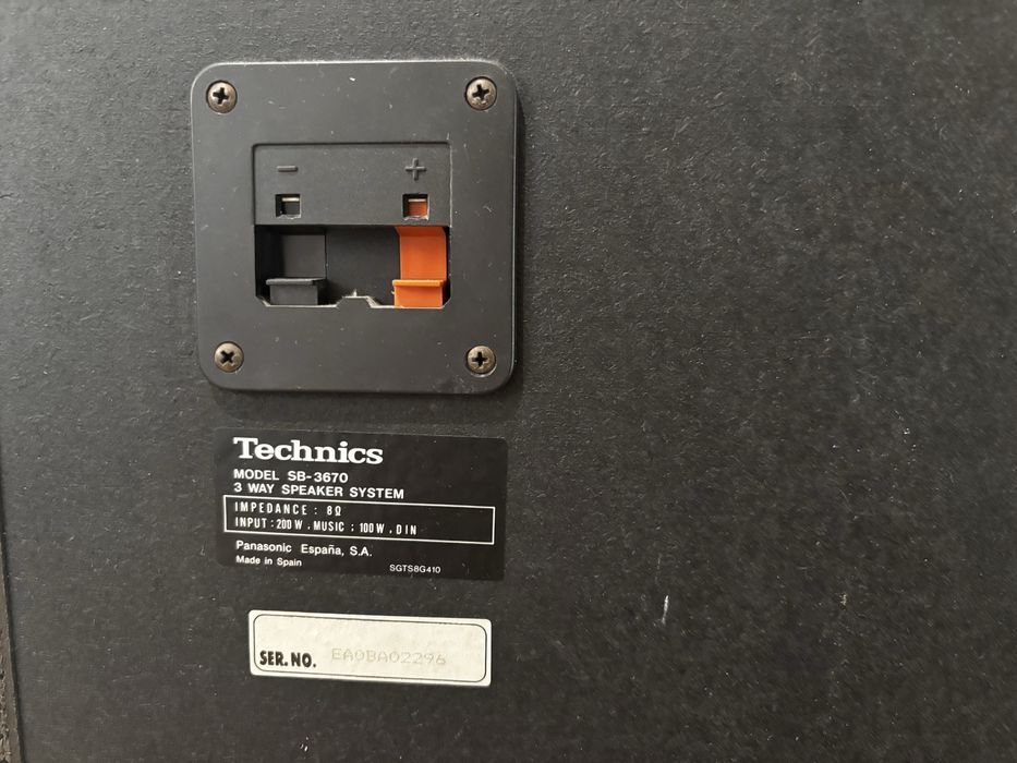 Technics SB-3670 – kolumny głośnikowe 3-drożne Vintage 8Ω 100/200W