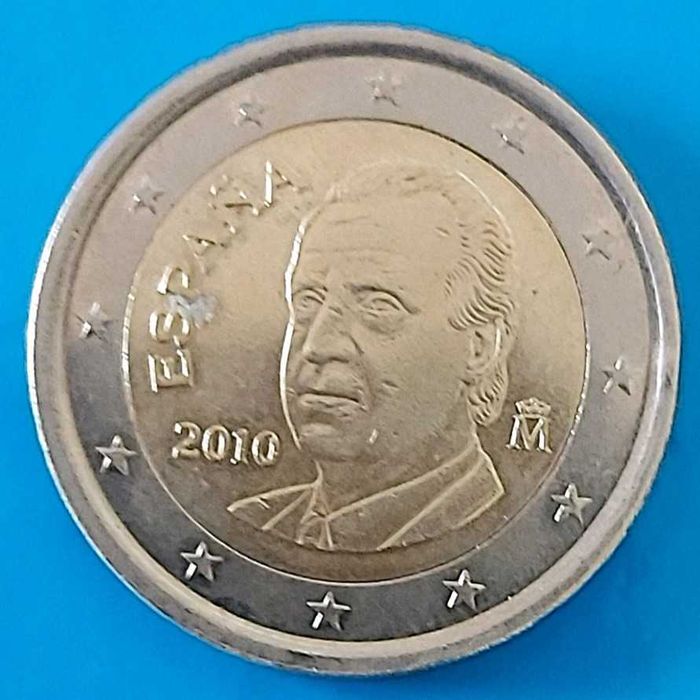 2 Euro Coin from 2010, Spain, King Juan Carlos I