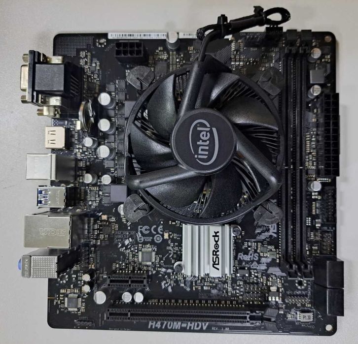 Материнська плата ASRock H470M-HDV з процесором Intel i3-10105 3.7 GHz