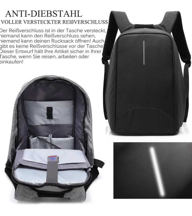 CoolBELL plecak antykradzieżowy na laptopa port ładowania USB