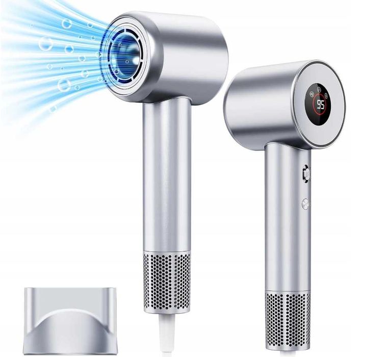 Suszarka do włosów jonizująca lekka poręczna wyświetlacz lcd 1600w