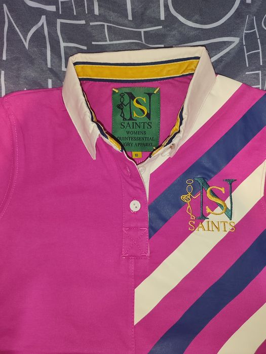 Striped Polo Fuchsia