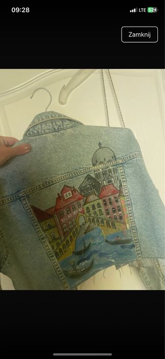 Kurtka jeansowa DIY motyw Wenecji