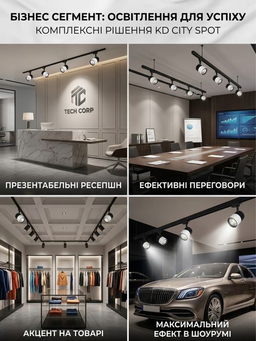трековые LED светильники премиум-серии KD City Spot (38W / 3700 Lumens)