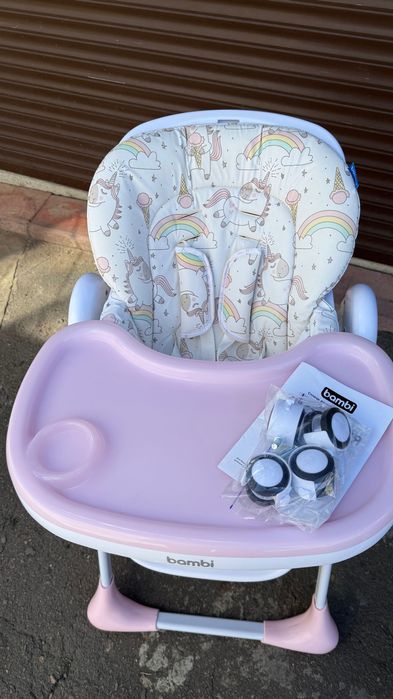 Стільчик для годування Bambi Unicorn pink