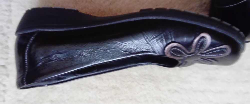 Skórzane włoskie zdrowotne czółenka/balerinki Fly Flot Comfort 37