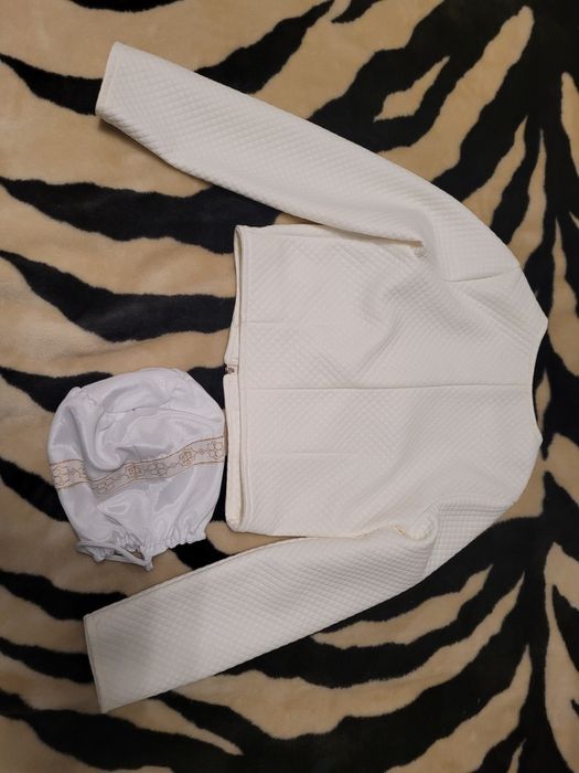 Alba komunijna dla dziewczyny Ok 140-145 cm+ buty + kurteczka