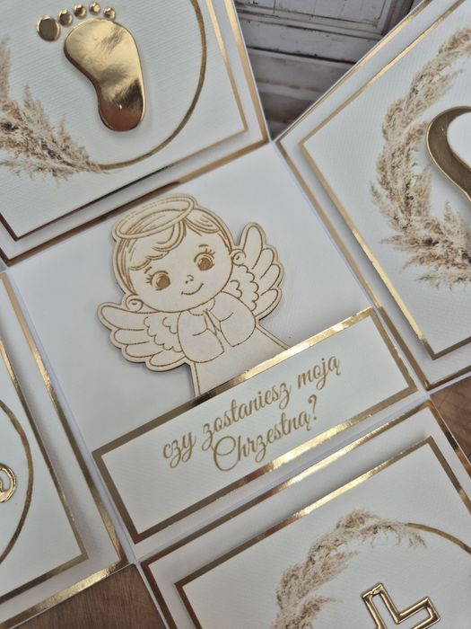 ExplodingBox elegancki pamiątka Czy Zostaniesz Moją Chrzestną złoto