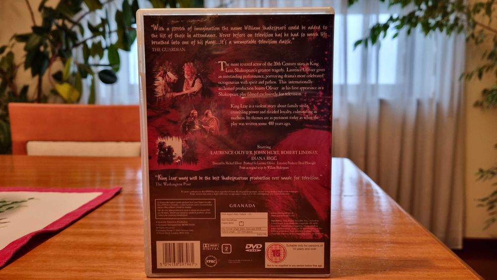 Vendo DVD Filme "KING LEAR", com Laurence Olivier (Edição Inglesa) !