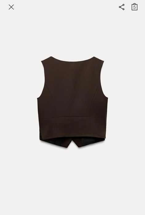 Жилет жилетка zara шоколадного кольору костюмна