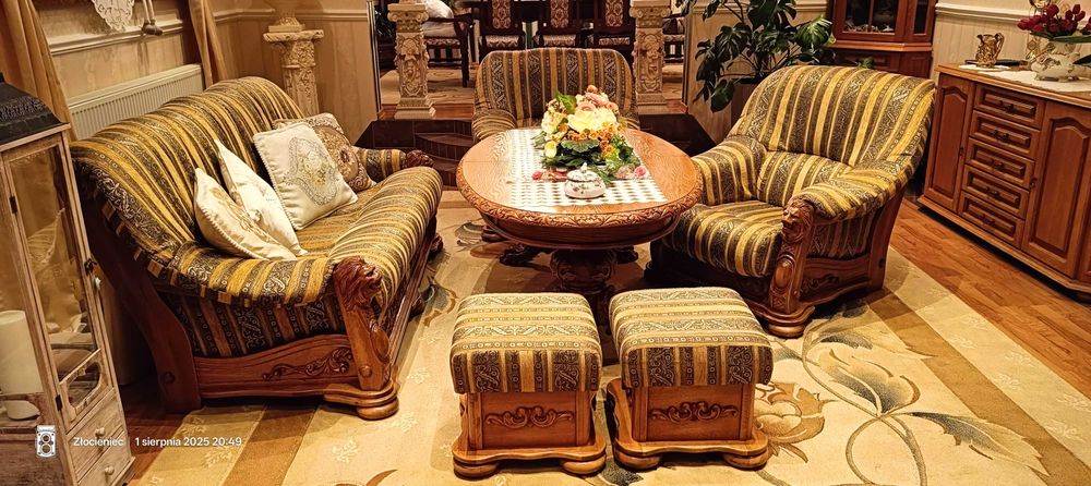 Komplet wypoczynkowy dębowy