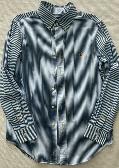 Camisa  riscas azuis RALPH LAUREN 10 anos