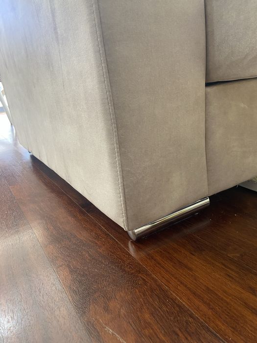 Sofa chaise long com encostos e assentos regulaveis - beje