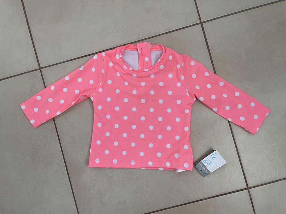 Nowa Primark koszulka plazowa UV groszki 74