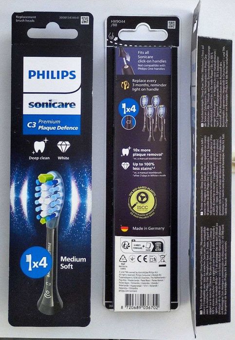 Насадка С3 Premium Plaque Defence C3 щітки Philips Sonicare. Оригінал. Колір чорний