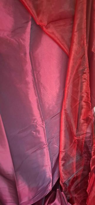 Cortina dupla bordeaux estado novo"Dupla Camada", com ilhós decorativos