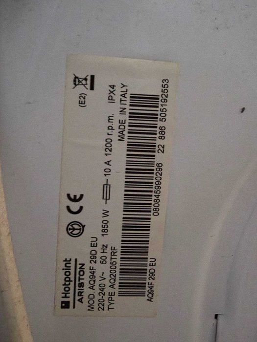 Máquina de lavar roupa Ariston Hotpoint AQ94F