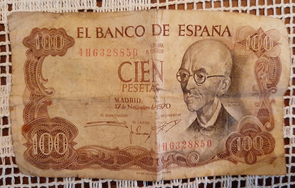 Nota de 100 pesetas Espanha-1970