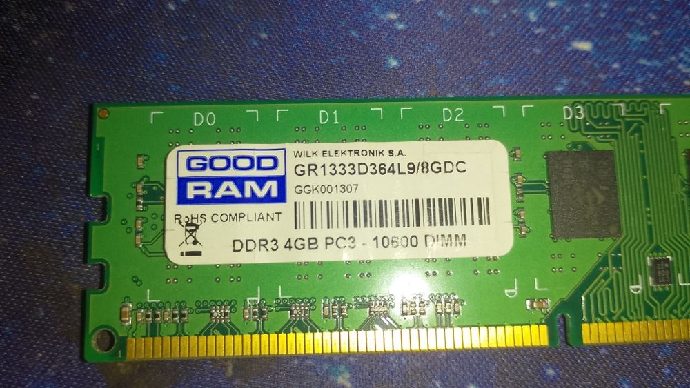 Pamięć RAM DDR3 GoodRAM 4GB 1333MHz CL9 PC3-10600
