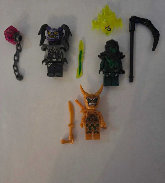 Lego ninjago figurki morro, akita, ultra violet, krux, oni loyd, Mr e