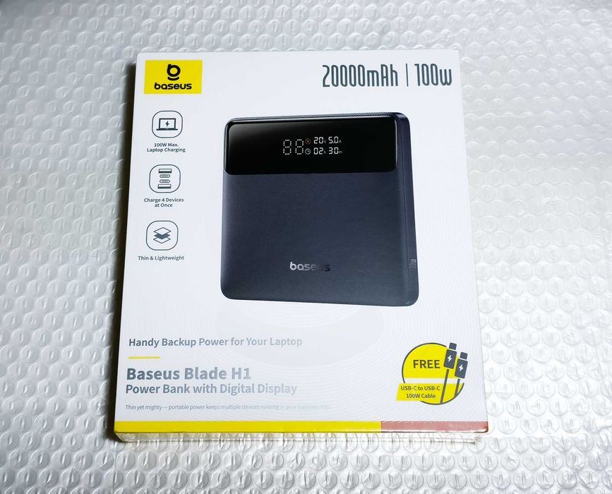 100W 20000mAh Power Bank Baseus Blade Digital Display, швидка зярядка