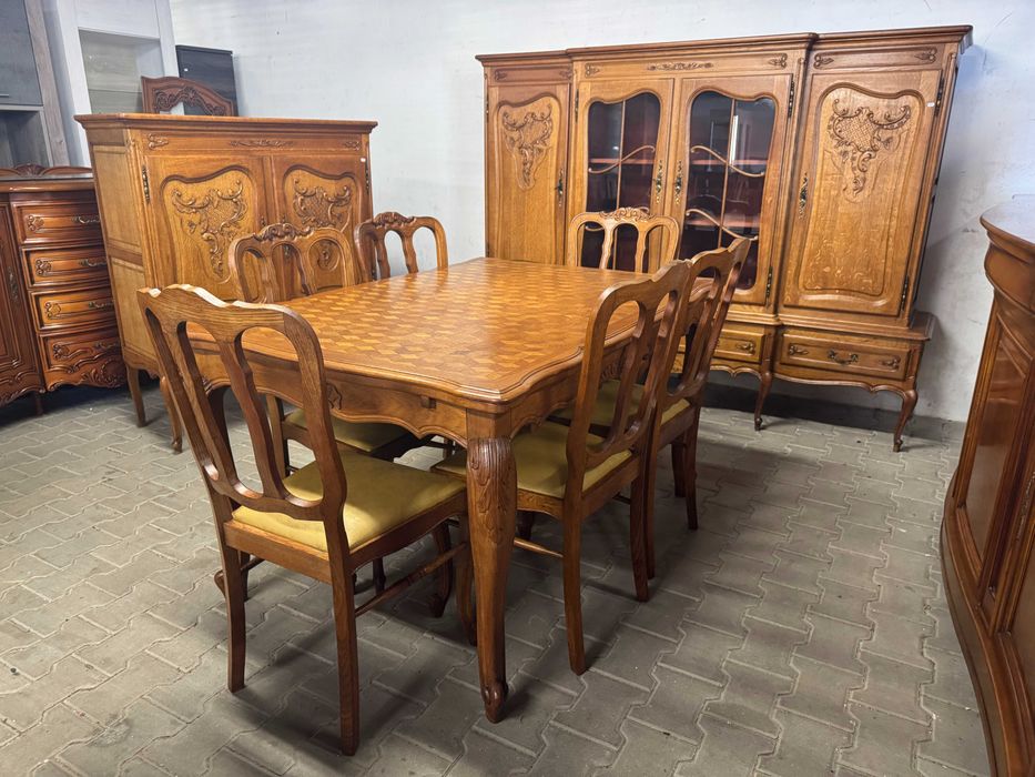Jadalnia ludwikowska stół rozkładany kredens bufet zestaw jadalniany